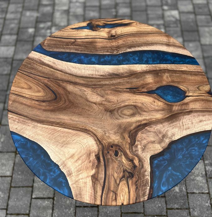 Okrągły stolik kawowy orzech włoski dostępny od ręki 99cm #11