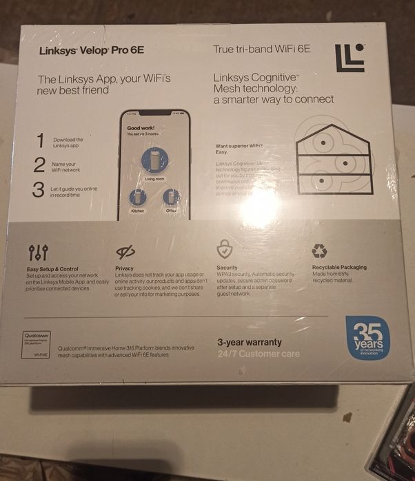 System mesh wifi 6e linksys velop pro mx6203-ke cognitive mesh 3 szt
