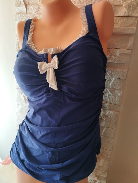 Ciążowy chabrowy top tankini góra od stroju kąpielowego 40/42