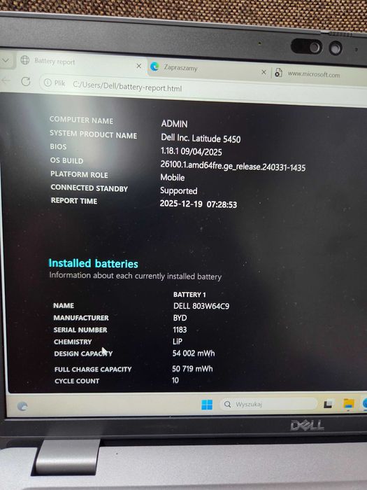 DELL Latitude 5450 Ultra 5 125U 16 512SSD 14" FHD stan idealny