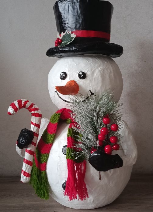 Новорічна прикраса для дому сніговик