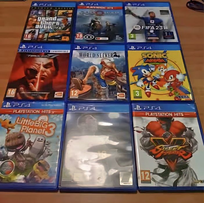 PS4 + 2 Comandos + 9 Jogos (FIFA 23, GTA V, Tekken 7)