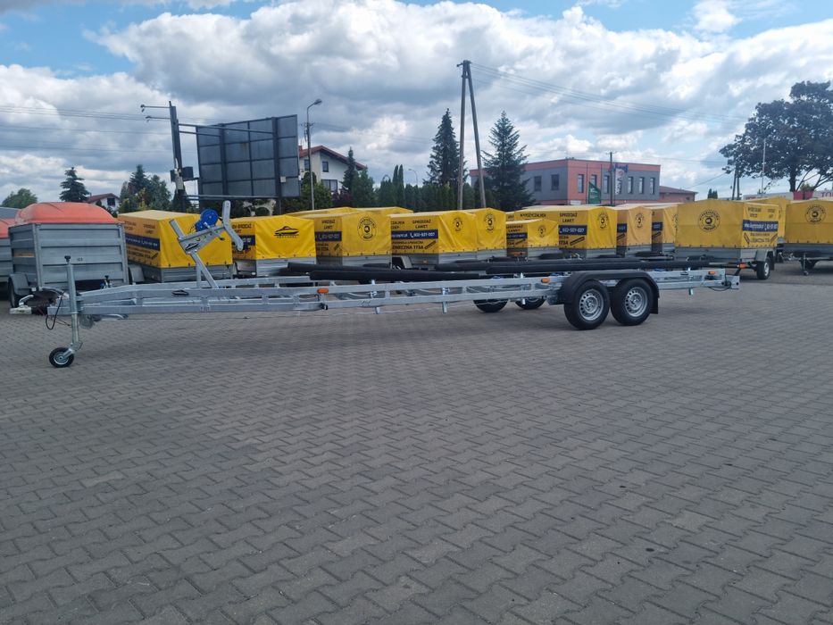Przyczepa podłodziowa dwuosiowa Dmc 3000kg dł 880+100cm PRODUCENT NOWA