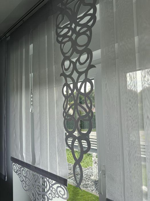 Firany panelowe białe komplet 5 elementów