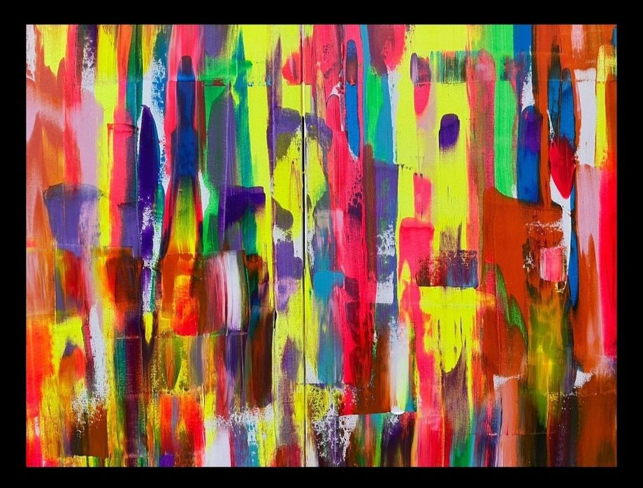 Favi Gales - pintura a acrílico sobre tela ( díptico )