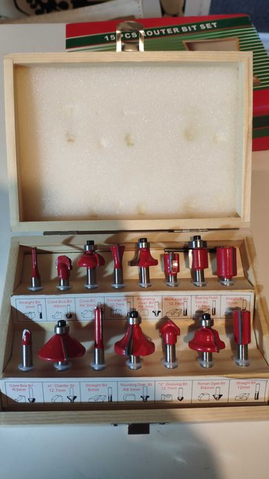 Conjunto 15 fresas 6.35mm NOVO para fresadora Tupia