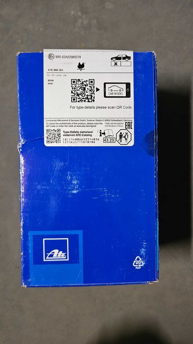 Kit Discos de Travão ATE PowerDisc + Pastilhas ATE Ceramic (Novos) – BMW Série 1 / Série 3