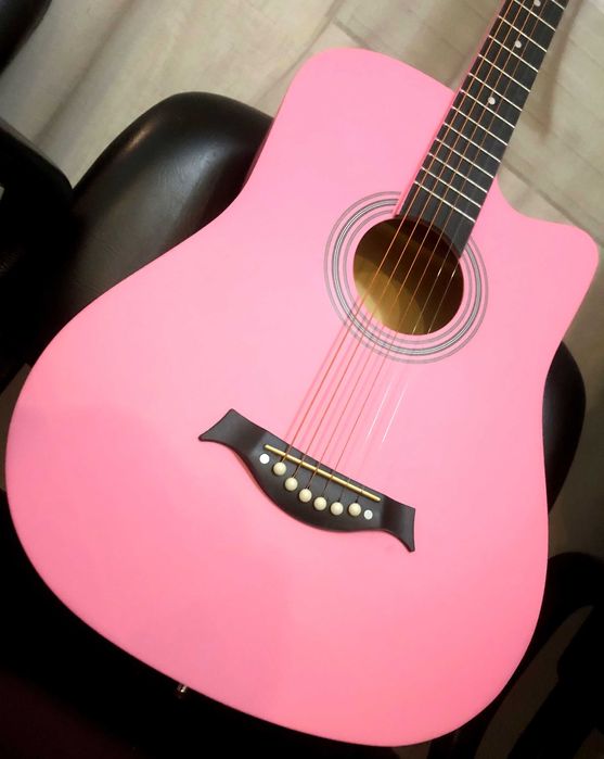 Violão Novo - 38 Polegadas com Capa, Com Pinos, Correia, Capotraste, Paletas, Jogo de cordas Reservas