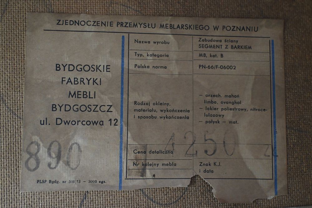 Meblościanka - regał - PRL - wysoki połysk - vintage 1974 r. stan bdb