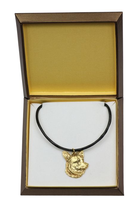 Cardigan Welsh Corgi naszyjnik pozłocony w pudełku Art-Dog