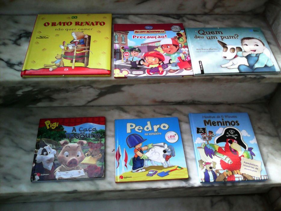 Conjunto 6 livros de histórias com desenhos ilustrados para criança