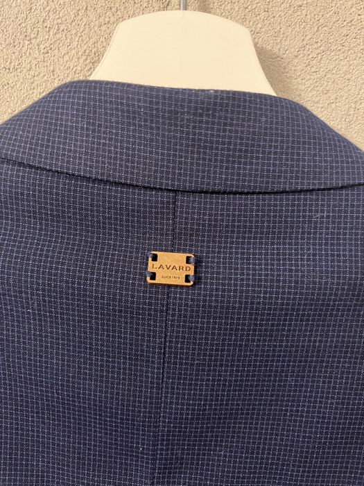 elegancka męska granatowa marynarka Lavard 50% wełna