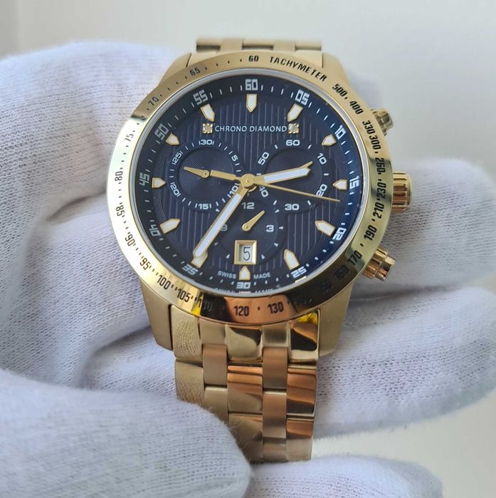 Чоловічий годинник Chrono Diamond 12100 Chronograph Limited Edition 43