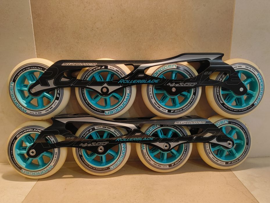 Szyny Rollerblade 4 x 100 mm 12.8 cala koła hydrogen łożyska ilq9