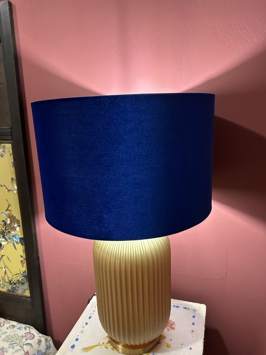 Candeeiro NOVO - abajur azul aveludado