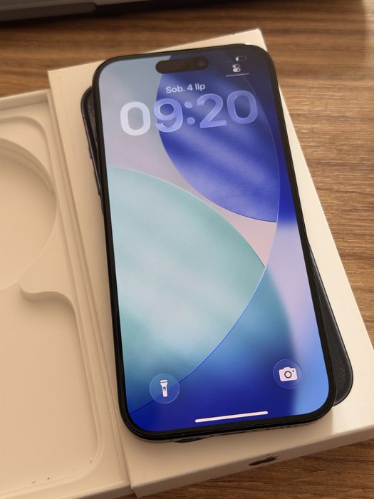iPhone 15 Pro Niebieski Tytan - Bardzo dobry stan, z pudełkiem