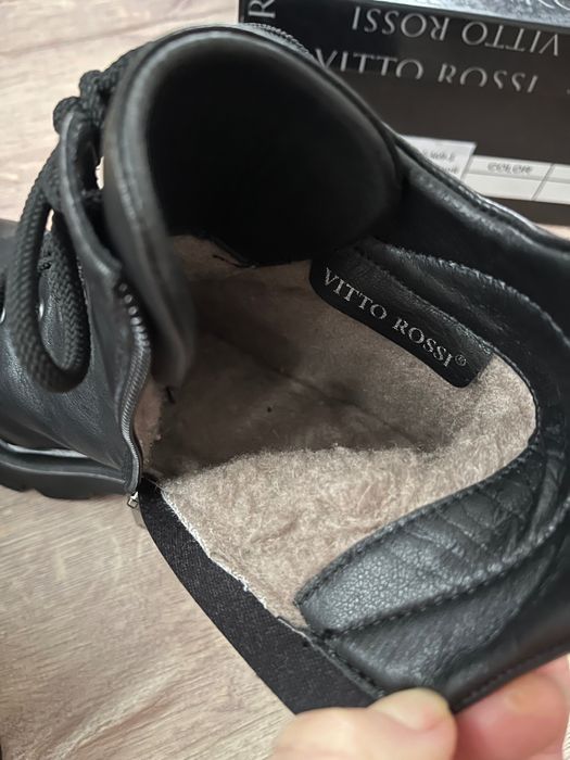 Стильні черевики  vitto rossi. натуральна шкіра і шерсть