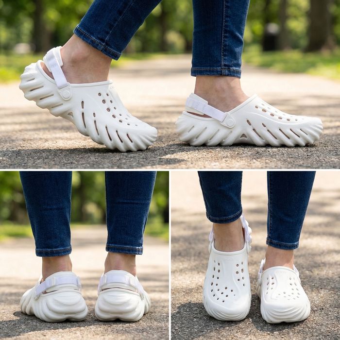 Оригінал Сrocs Echo Clog White жіночі крокси бежеві рожеві