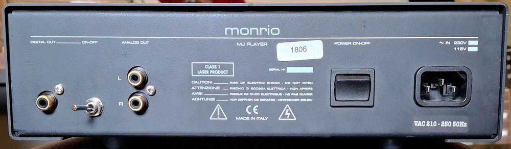 CD Reprodutor MONRIO High-End MJ-Player Design Italiano New old Stock