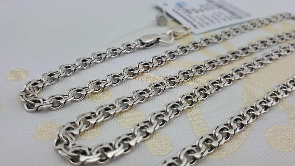 Чоловічий срібний ланцюжок Бісмарк. 925 проба, 13 грам Цепочка срібна