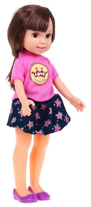 Duża Lalka Do Stylizacji Dla Dzieci 3+ Brunetka + 2 Stroje + Grzebyk