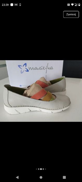 Półbuty, baleriny skórzane -Maciejka