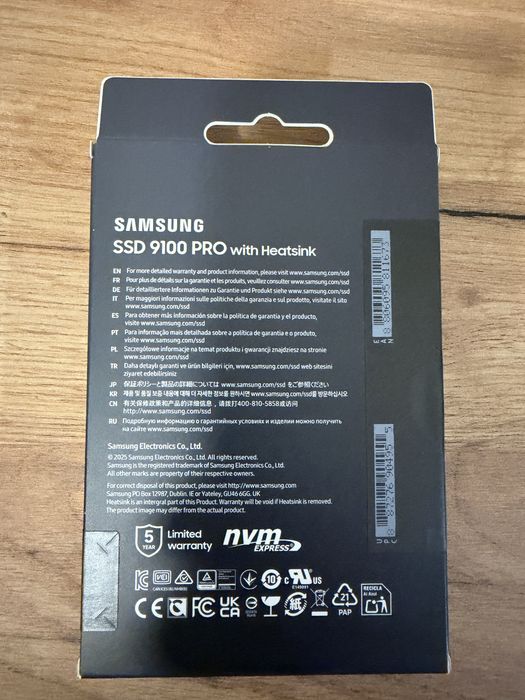 Жорсткий диск SSD накопичувач Samsung 9100 PRO 1 TB with Heatsink (MZ-VAP1T0CW)