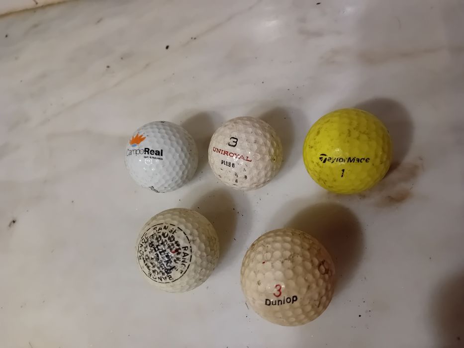 Conjunto de 5 Bolas de Golfe Antigas
