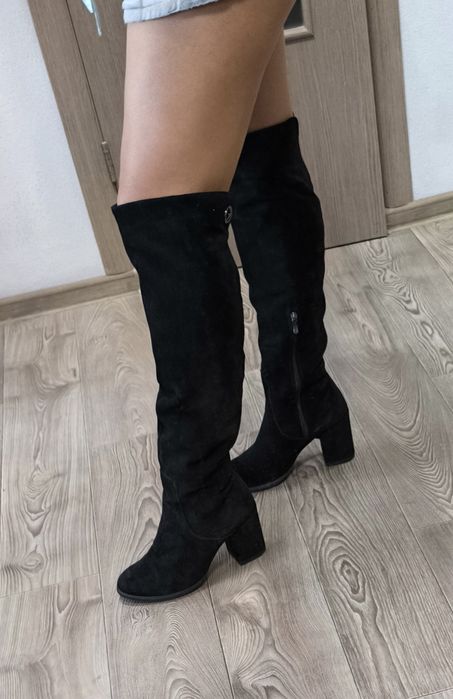 Ботфорти натуральний замш