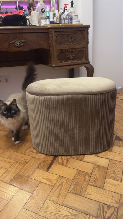 Puff de arrumacao beje