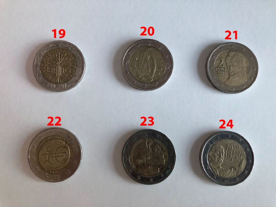 Moedas 2 euros antigas