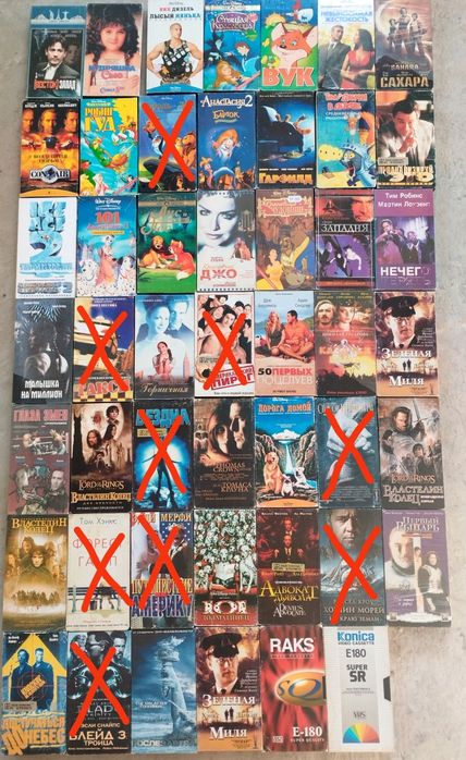 Відеокасети фільми/мультфільми 48шт