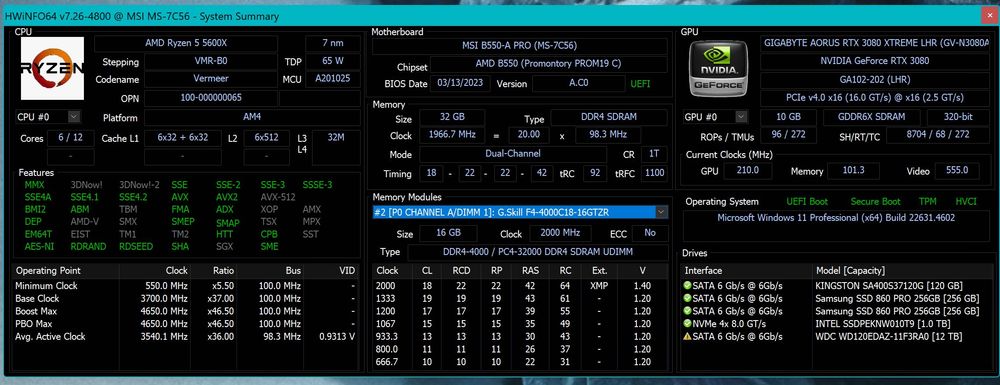 Ігровий ПК Ryzen 5600x/32RAM/RTX3080/M21Tb