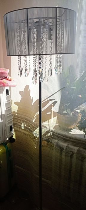Lampa stojąca z abażurem diamentowe łezki Leroy Merlin