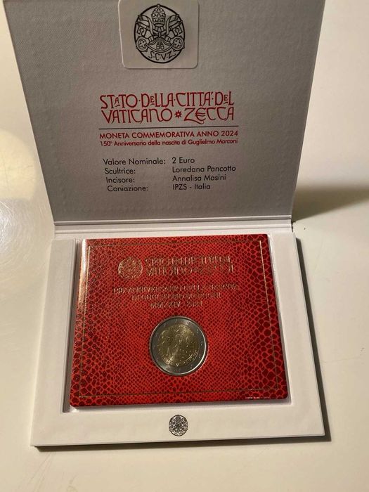Moeda de 2€ do Vaticano 2024 , Guglielmo Marconi !!