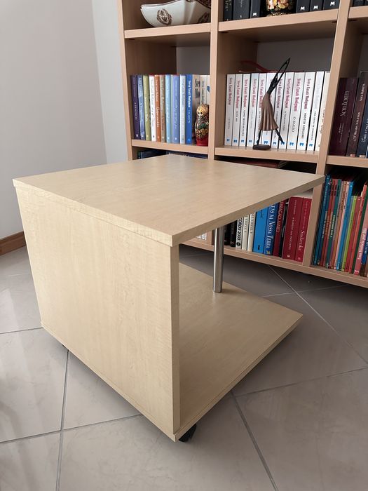 Headboard / Side Table Made of Wood and Metal with Casters64730298647297123