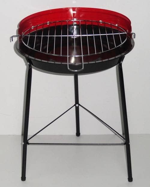 Grill Metalowy Ogrodowy Składany (01) Fi-33cm Wys 45cm+Osłona na Wiatr