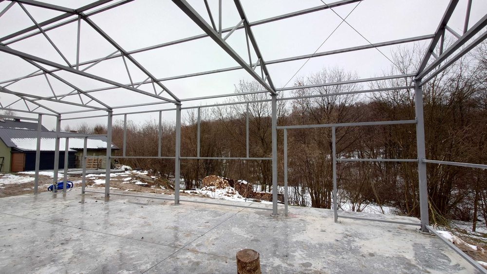 RÓŻNE WYMIARY ! - Konstrukcja stalowa - Budynek Gospodarczy - Wiata