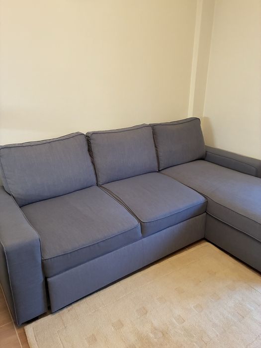 Sofá CONFORAMA com chaise longue e cama extensivel