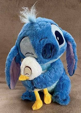 Гарна м'яка іграшка Стіч з каченям 45см, Іграшка Стіч для обіймів