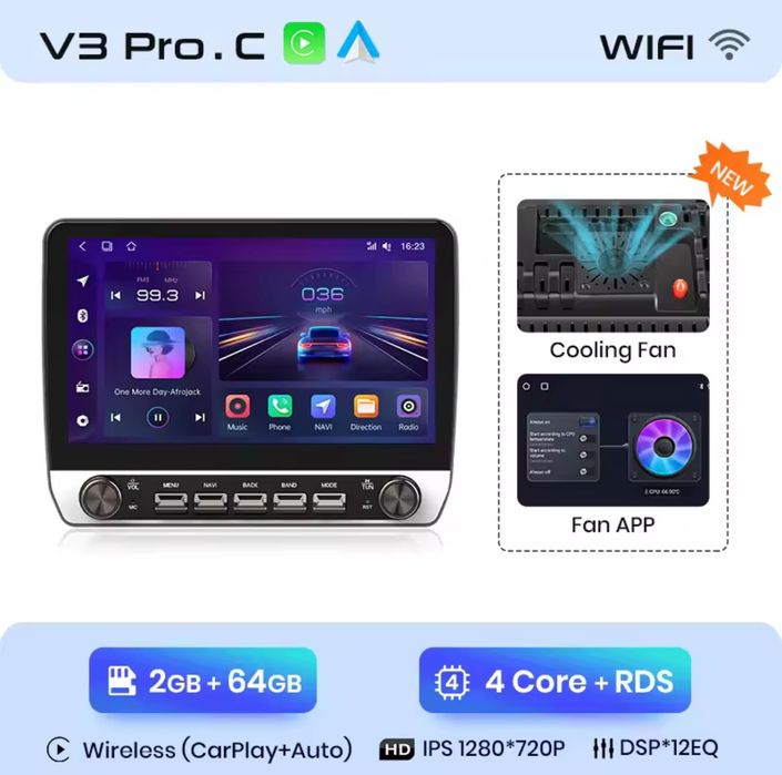 Rádio Citroen C2 C3 2001 a 2010 Carplay Android Auto GPS wifi 2/64GB