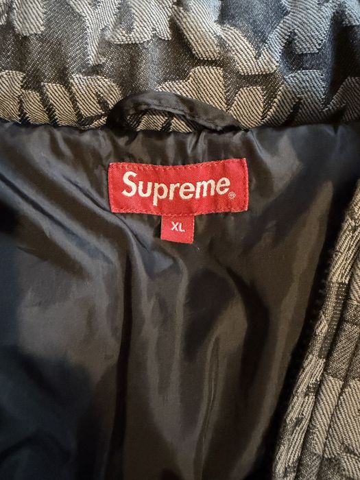 Kurtka Supreme Fat Tip Jacquard Denim Puffer Jacket