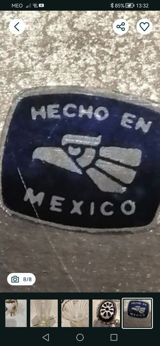 Taça estanho do mexico + Ovo de porcelana pintado mão + jarra vidro antiga