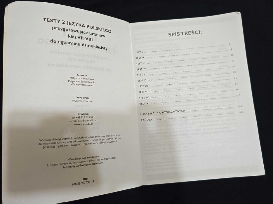 Testy z języka polskiego VII-VIII Boratyńska powt egzamin ósmoklasisty