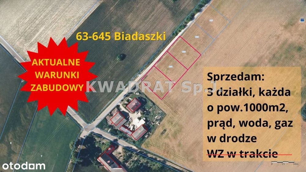Atrakcyjne działki 63-645 Biadaszki/Kępno