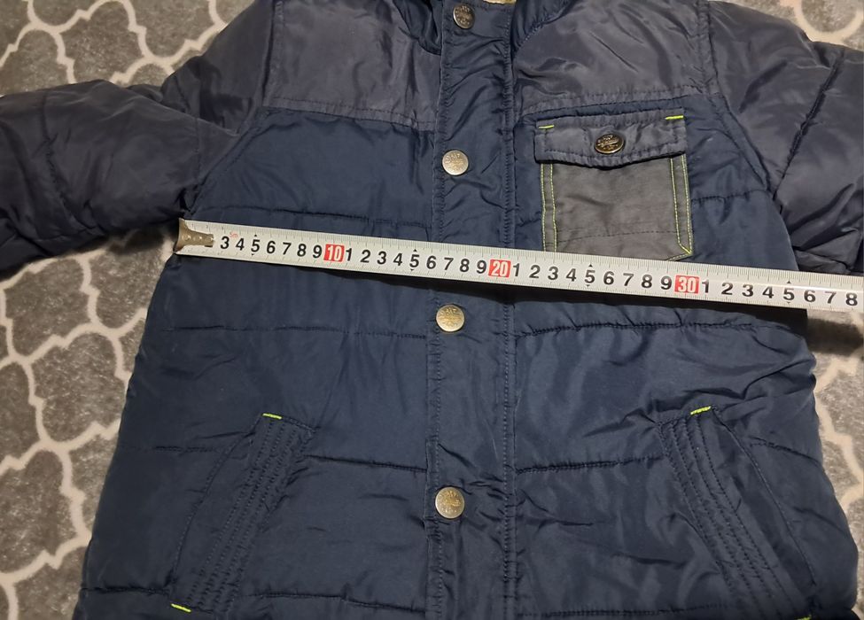 Kurtka zimowa granatowa z kapturem ocieplana Next r ok 110