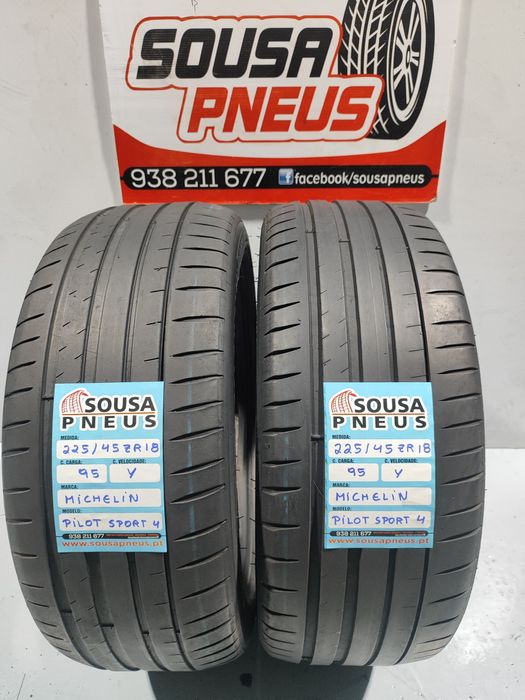 2 pneus semi novos 225-45R18 Michelin - Oferta dos portes