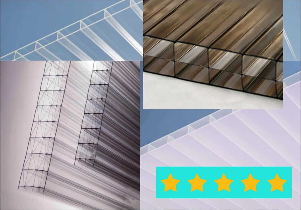 Poliwęglan komorowy UV 2.1x6m grubość 4mm 6mm 8mm 10mm 16mm dostawa grafit szary brązowy biały bezbarwny mleczny