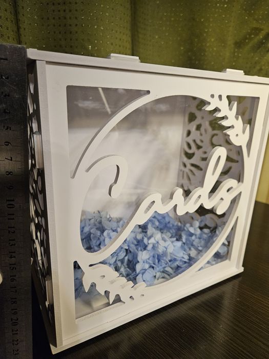 Весільна скринька для конвертів Cards з блакитною гортензією