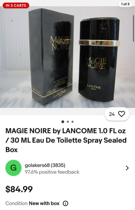 Туалетная вода Magie Noire, 30 ml, винтаж